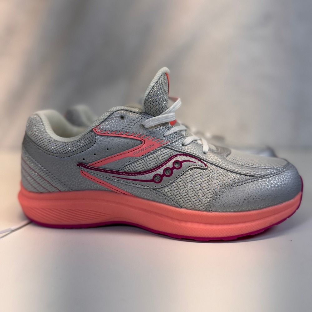 Saucony Cohesion Womens Running Shoes Silver Coral Purple SK167969 Size 7M